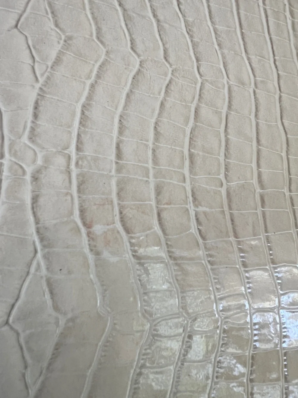 Franklin Covey Cream Faux Croc-Embossed Leather Zipper Binder